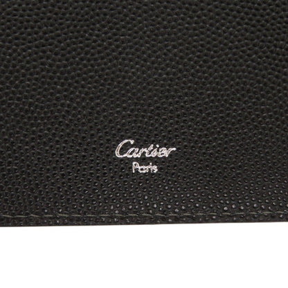 Cartier Long Wallet Purse L3000770 Leather Black Bifold Wallet Billfold Santos Mens