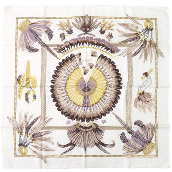 Hermes Scarf Silk White Carre90 Brazil Brazil Women
