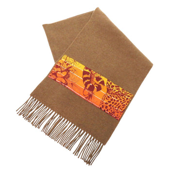Hermes Scarf Cashmere Brown Women