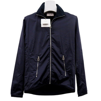 Hermes Nylon Jacket 800165E Nylon Navy Warm-Up Fleece Jacket Mens S