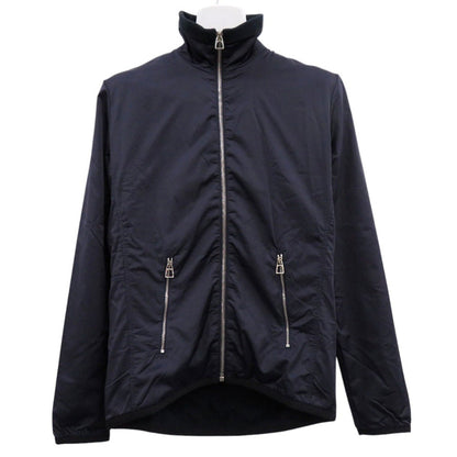 Hermes Nylon Jacket 800165E Nylon Navy Warm-Up Fleece Jacket Mens S