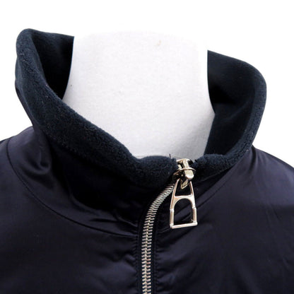 Hermes Nylon Jacket 800165E Nylon Navy Warm-Up Fleece Jacket Mens S