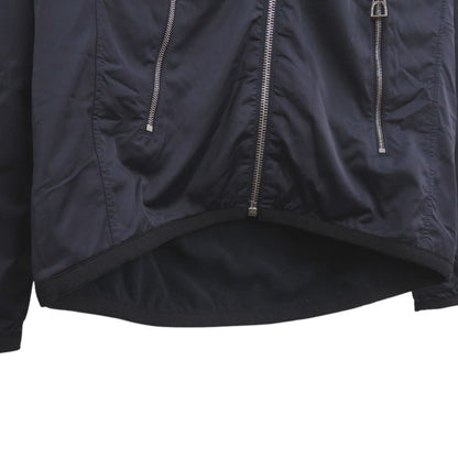 Hermes Nylon Jacket 800165E Nylon Navy Warm-Up Fleece Jacket Mens S