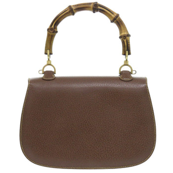Gucci Handbag 000 926 0633 Leather Brown 2Way Bamboo Women
