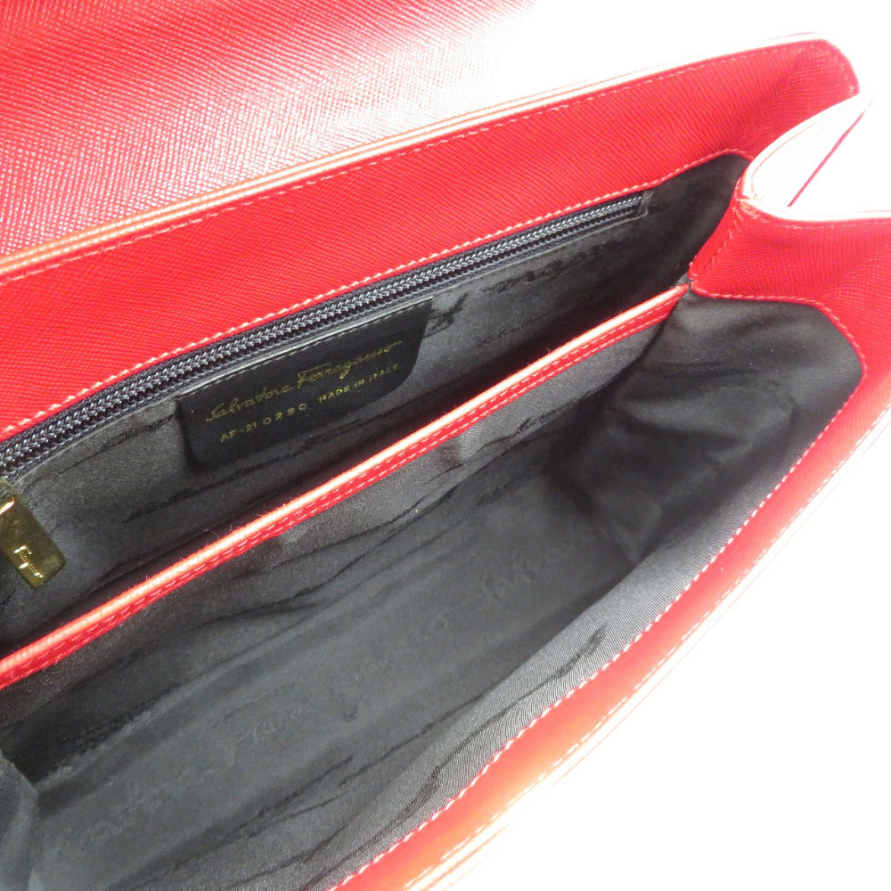 Salvatore Ferragamo Handbag Af-21 0290 Leather Red Gancini Women