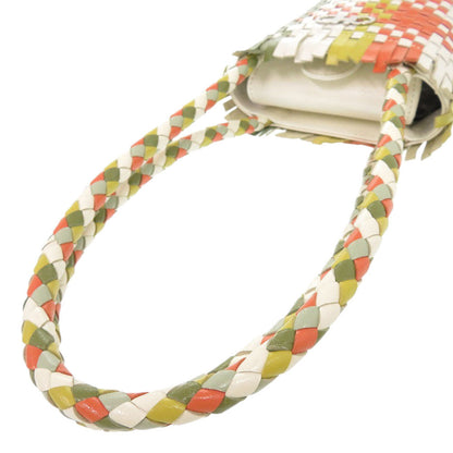 Salvatore Ferragamo Handbag Do-217225 Leather White Vintage Gancini Braided Women