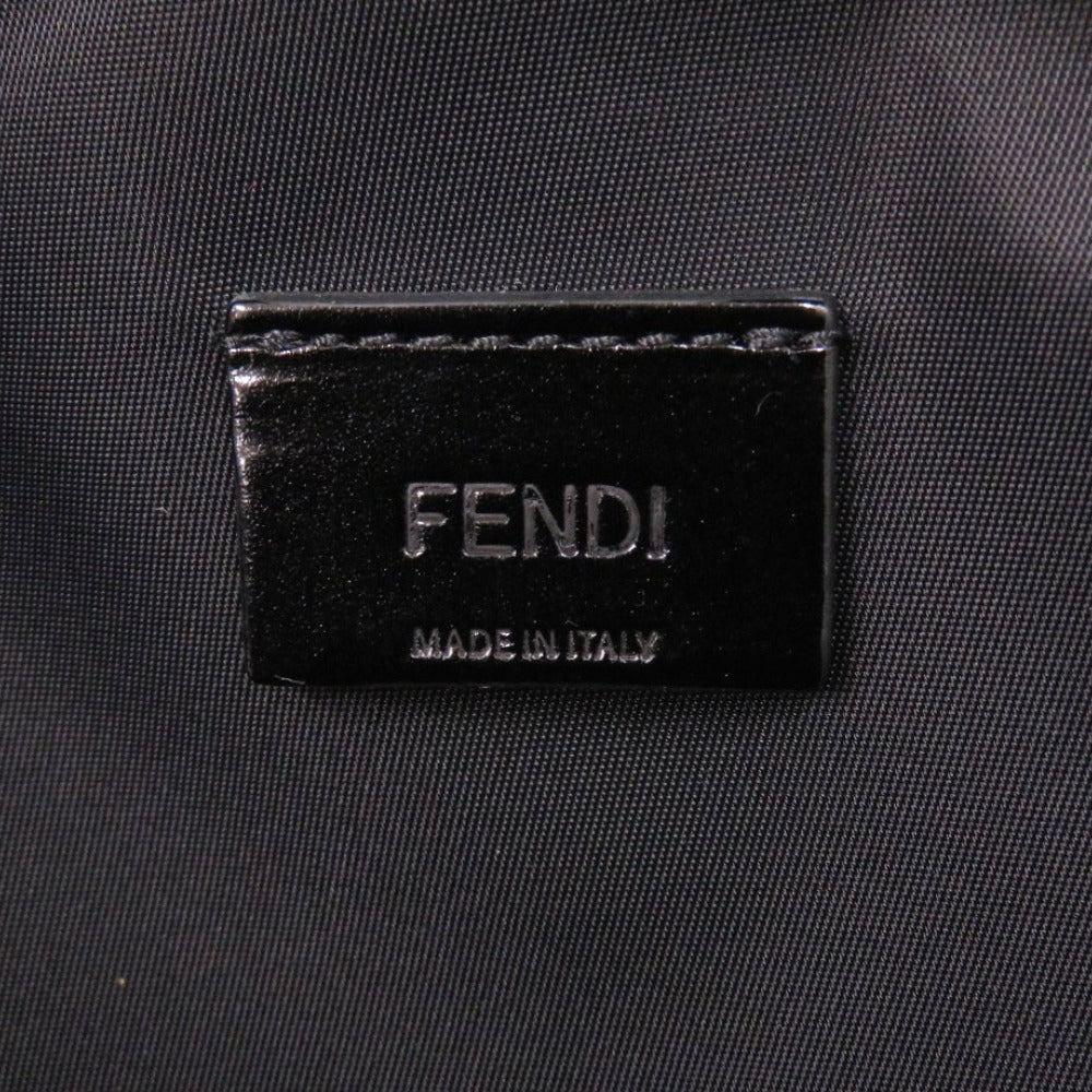 Fendi Business Bag 7N0116 Fabric , Calfskin Light Blue Zucca Pattern Marble Ff Logo Pouch
