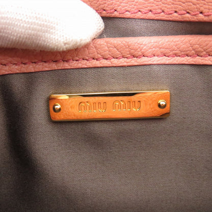 Miumiu Clutch Bag Leather, Stone Pink Ribbon, Beads, Studs Women