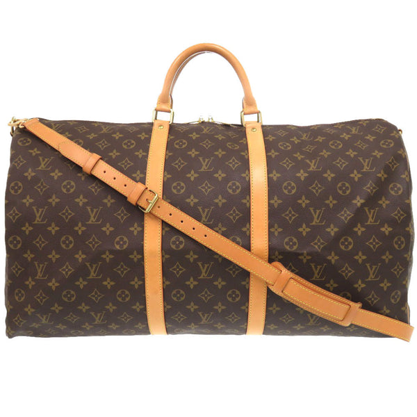 Louis Vuitton Boston Duffel Bag M41412 Monogram Canvas Brown Monogram Keepall Bandouliere60 Mens