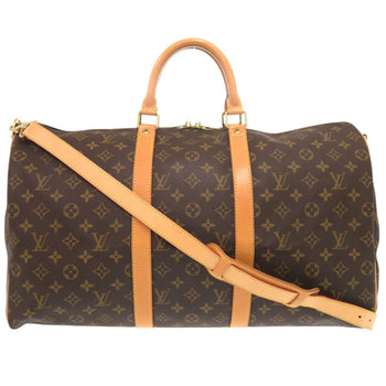 Louis Vuitton Boston Duffel Bag M41416 Monogram Canvas Brown Monogram Keepall Bandouliere50 Mens