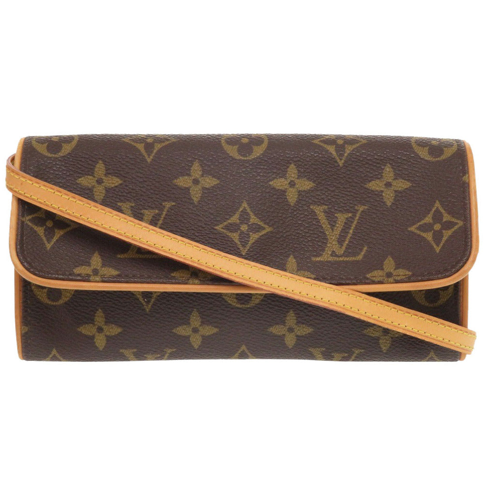 Louis Vuitton Shoulder Bag M51854 Monogram Canvas Brown Monogram Pochette Twin Pm Women