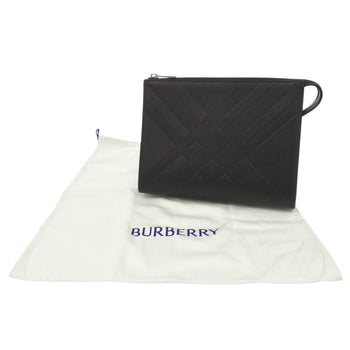 Burberry Clutch Bag Leather Black Pouch Mens