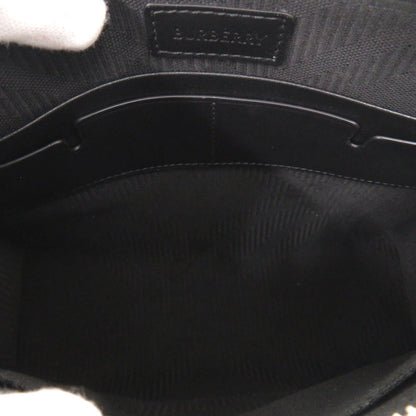 Burberry Clutch Bag Leather Black Pouch Mens
