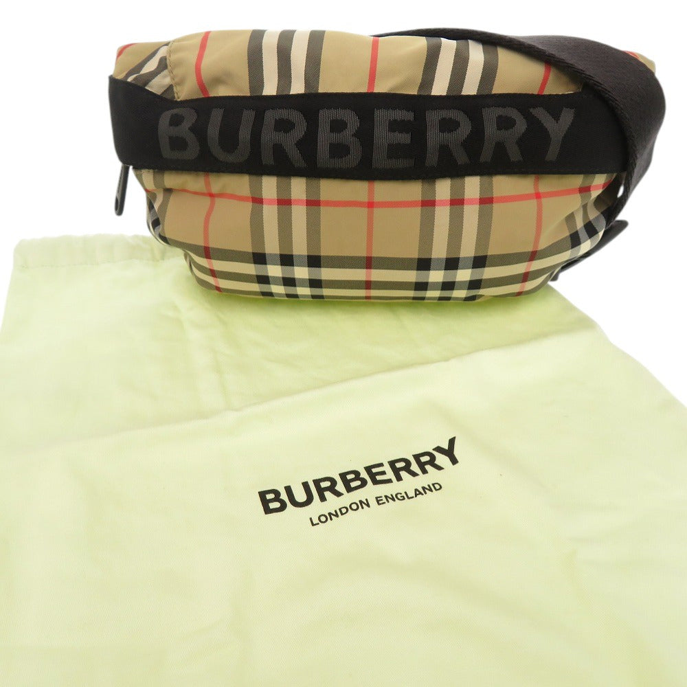 Burberry Sling Bag 8014715 Nylon Beige Check Unisex(Unisex)