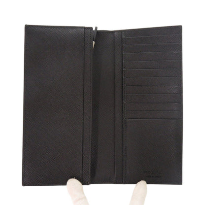 Prada Long Wallet Purse 2Mv836 Leather Black Bifold Walletlong Wallet Safiano Mens
