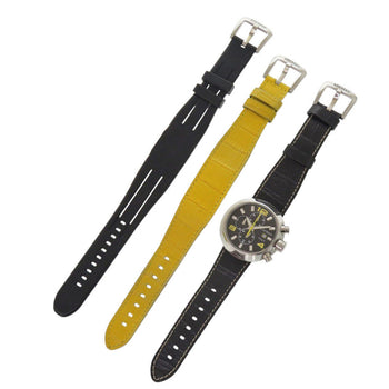 Locman Watches Quartz Ref420 Stainless Steel , Embossed Leather Black Quartz Black Dial Mens
