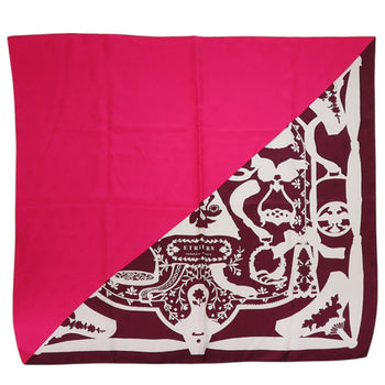 Hermes Scarf Silk Pink Carre90 Cadridge Etrier Tattoo
