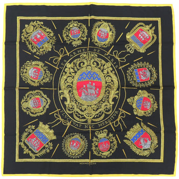 Hermes Scarf Silk Black Carre90 Les Armes De Paris Coat Of Arms Of Paris Women