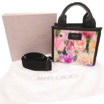 Jimmy Choo Handbag Nylon, Leather Pink 2Way Mini Bag Floral Women