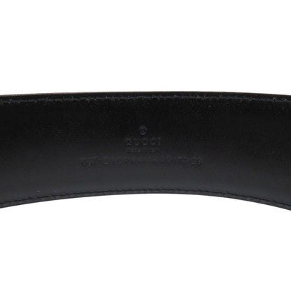Gucci Belt 150-8003487611 Leather Black Gg Buckle Women 70