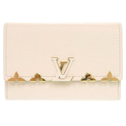Louis Vuitton Tri-Fold Wallet M11363 Taurillon Clemence Leather Beige Pink Portefeuille Capcine