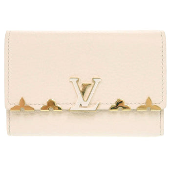 Louis Vuitton Tri-Fold Wallet M11363 Taurillon Clemence Leather Beige Pink Portefeuille Capcine