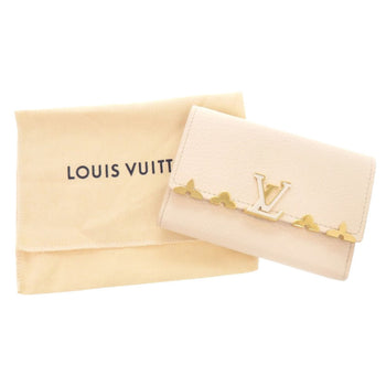 Louis Vuitton Tri-Fold Wallet M11363 Taurillon Clemence Leather Beige Pink Portefeuille Capcine