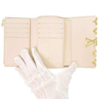 Louis Vuitton Tri-Fold Wallet M11363 Taurillon Clemence Leather Beige Pink Portefeuille Capcine