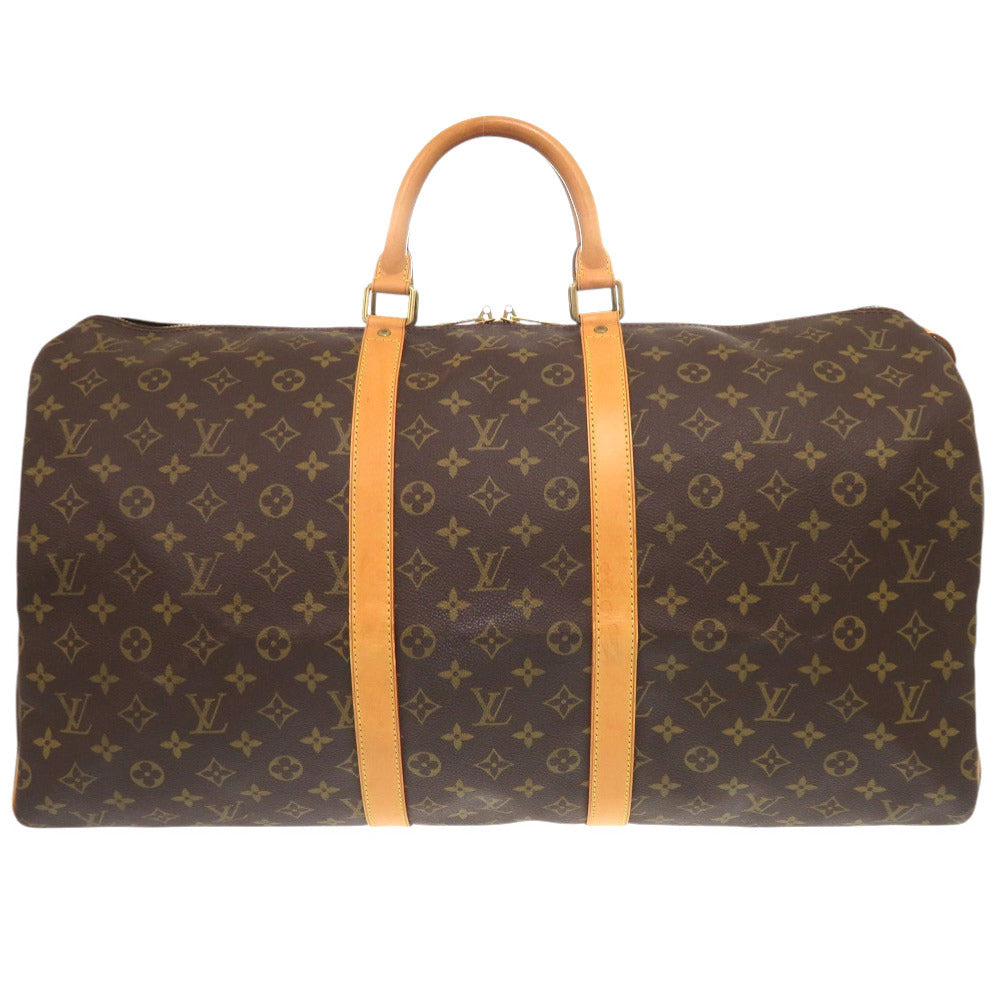 Louis Vuitton Boston Duffel Bag M41424 Monogram Canvas Brown Monogram Keepall 55 Mens