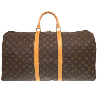 Louis Vuitton Boston Duffel Bag M41424 Monogram Canvas Brown Monogram Keepall 55 Mens