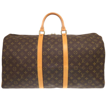 Louis Vuitton Boston Duffel Bag M41424 Monogram Canvas Brown Monogram Keepall 55 Mens