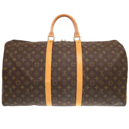 Louis Vuitton Boston Duffel Bag M41424 Monogram Canvas Brown Monogram Keepall 55 Mens