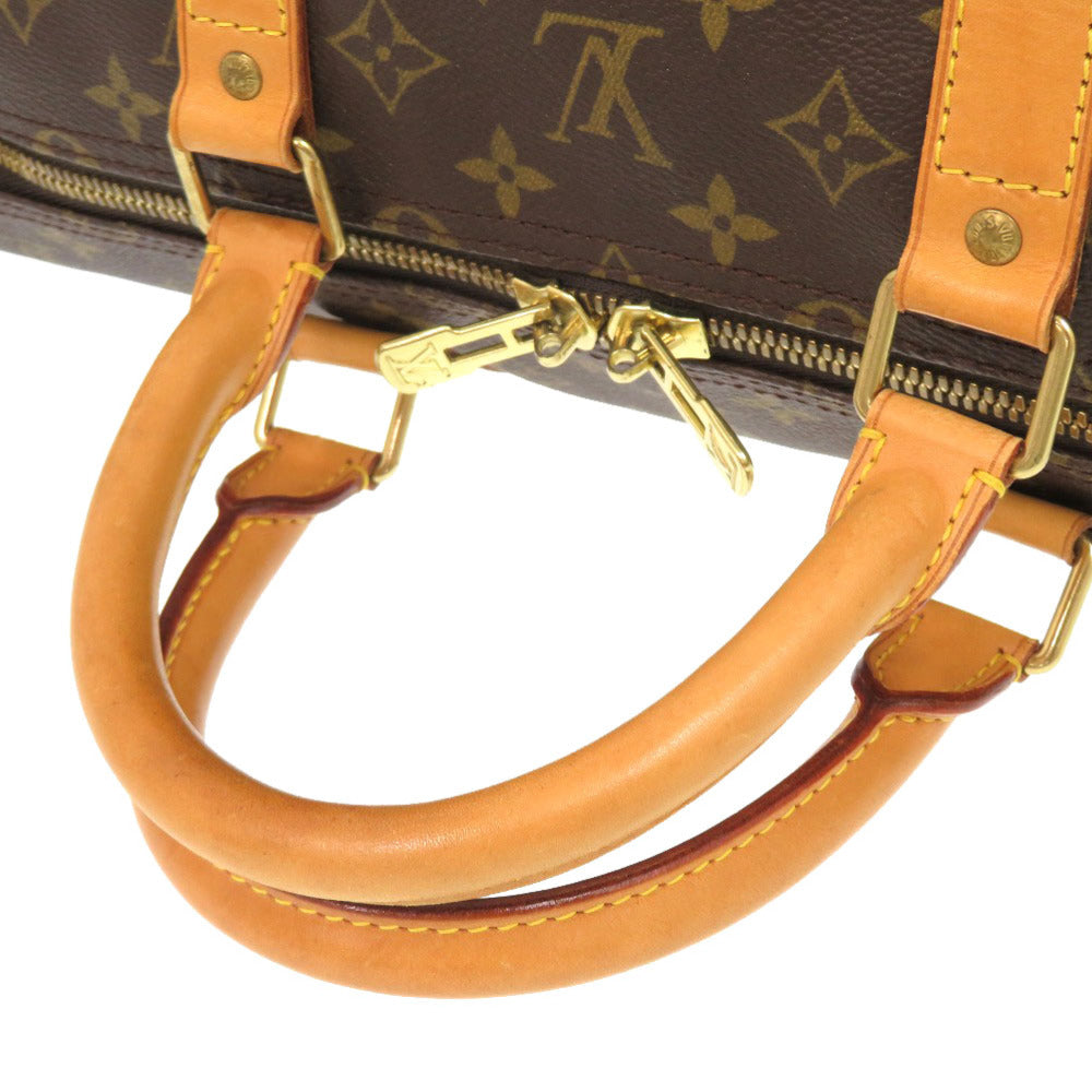 Louis Vuitton Boston Duffel Bag M41424 Monogram Canvas Brown Monogram Keepall 55 Mens