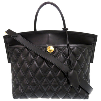 Burberry Handbag Leather Black 2Way Women