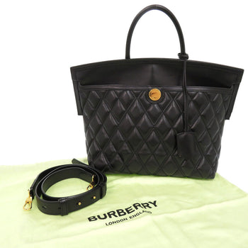 Burberry Handbag Leather Black 2Way Women