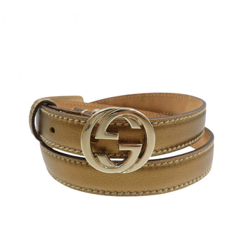 Gucci Belt 15614 Leather Gold 8534