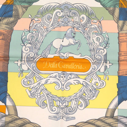 Hermes Scarf Silk Orange Carre90 Double Face Della Cavalleria Women