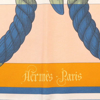 Hermes Scarf Silk Orange Carre90 Double Face Della Cavalleria Women