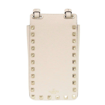 Valentino Garavani Shoulder Bag Leather Light Ivory Rock Studs Women