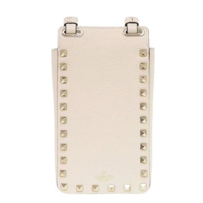 Valentino Garavani Shoulder Bag Leather Light Ivory Rock Studs Women