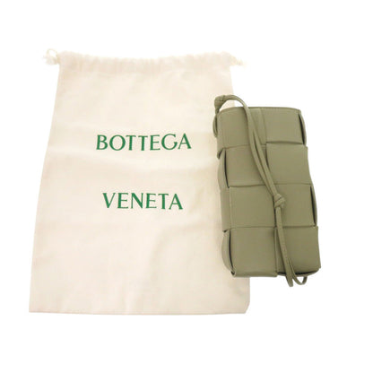 Bottegaveneta Shoulder Bag Leather Khaki Cassette Phone Pouch Women