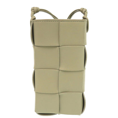 Bottegaveneta Shoulder Bag Leather Khaki Cassette Phone Pouch Women