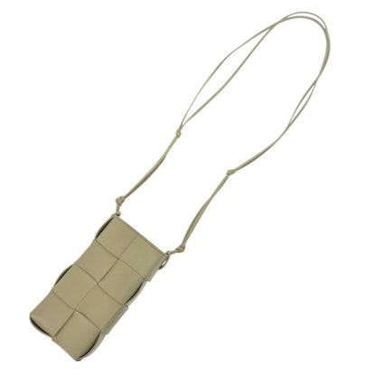 Bottegaveneta Shoulder Bag Leather Khaki Cassette Phone Pouch Women