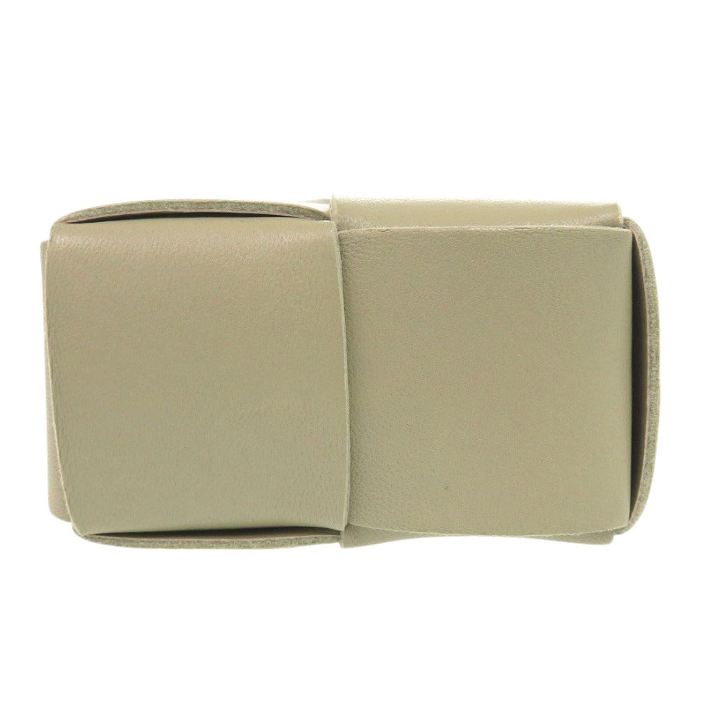 Bottegaveneta Shoulder Bag Leather Khaki Cassette Phone Pouch Women