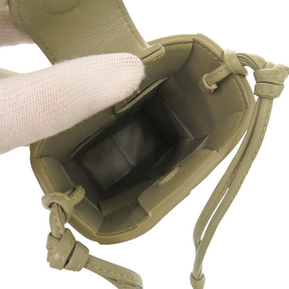 Bottegaveneta Shoulder Bag Leather Khaki Cassette Phone Pouch Women