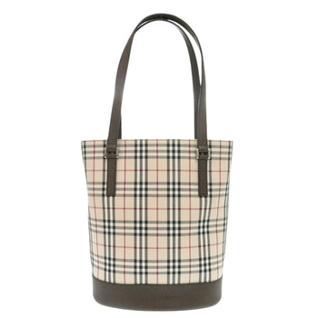 Burberry Tote Bag Cotton Beige Nova Check Women