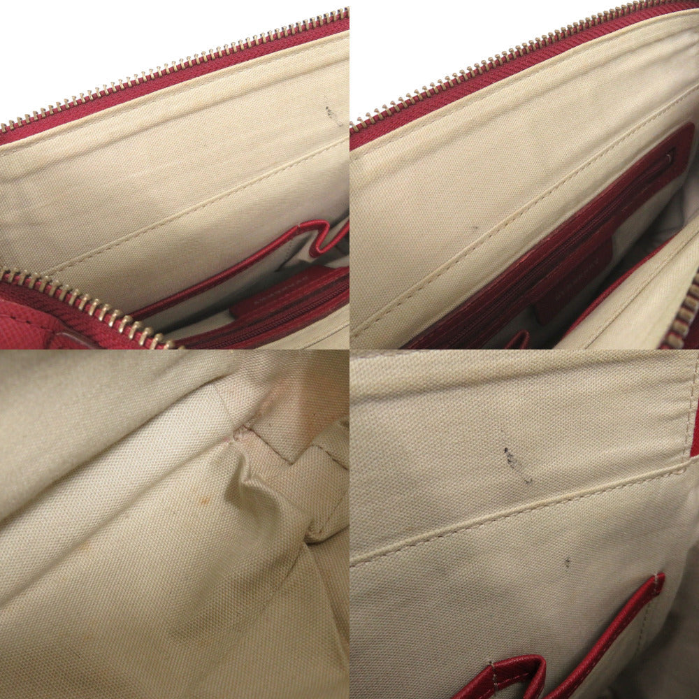 Burberry Handbag Leather, Canvas Red Nova Check Women