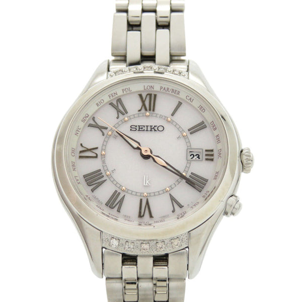Seiko Watches Solar Powered Radio Watch Ssvv053 Stainless Steel Mocha Pink Lukia Mocha Pink Dial