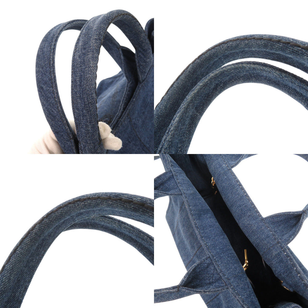 Prada Tote Bag Denim Blue Canapa