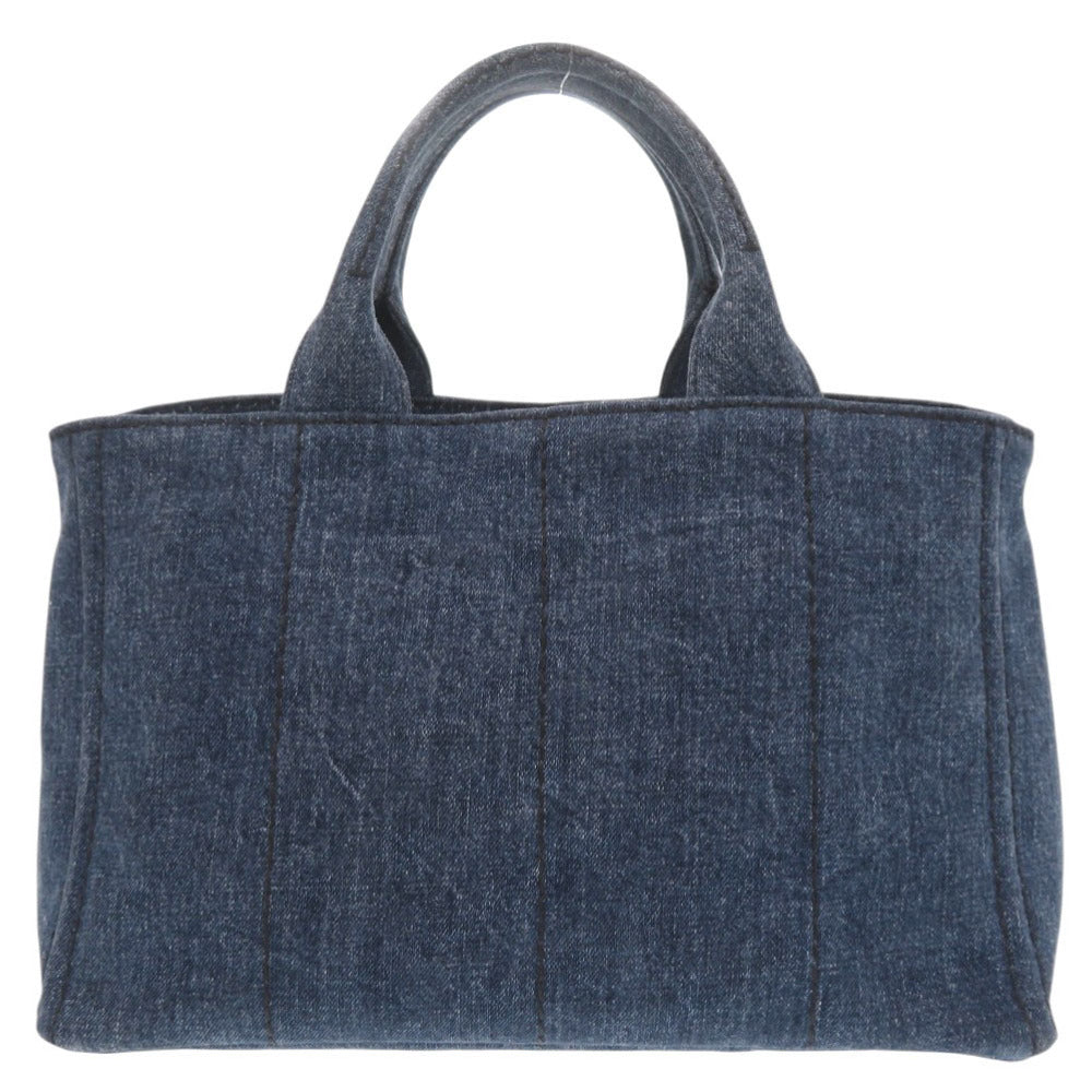 Prada Tote Bag Denim Blue Canapa